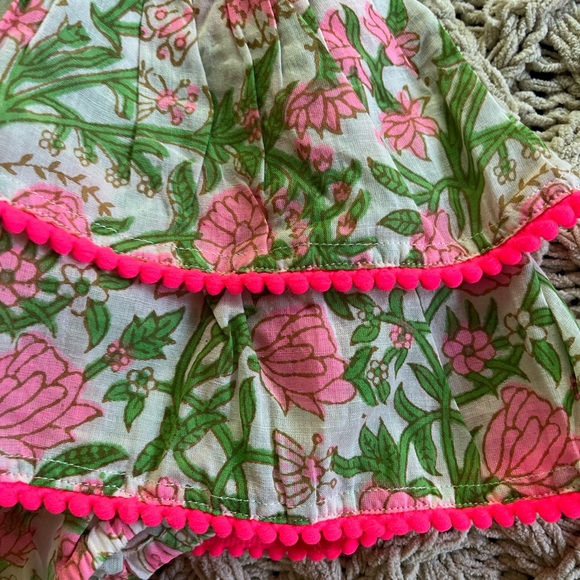 New Paisley Magic Pink Floral Romper Bubble Outfit Neon pink Trim size 2 - Picture 12 of 14